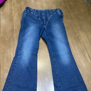Good American dry wash bootcut jeans.